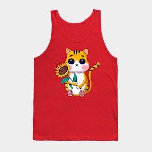 Cat & Sunflower Tank Top